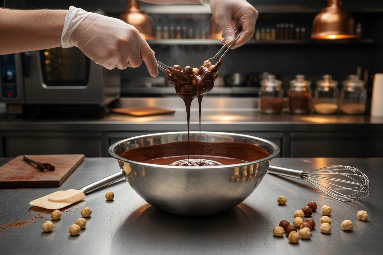 Chocolatier with hazelnuts